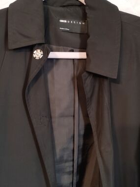 ASOS Black Lightweight Trench Coat Size Small